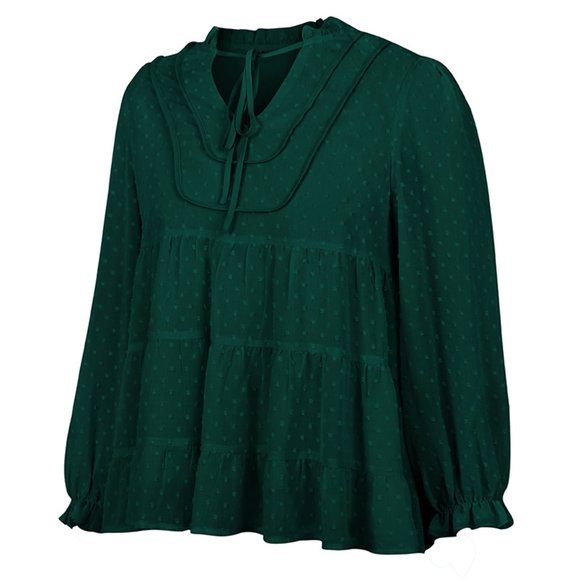 VINTAGE BOHO CHIC LAYERED BELL SLEEVED BLOUSE - Picture 8 of 9